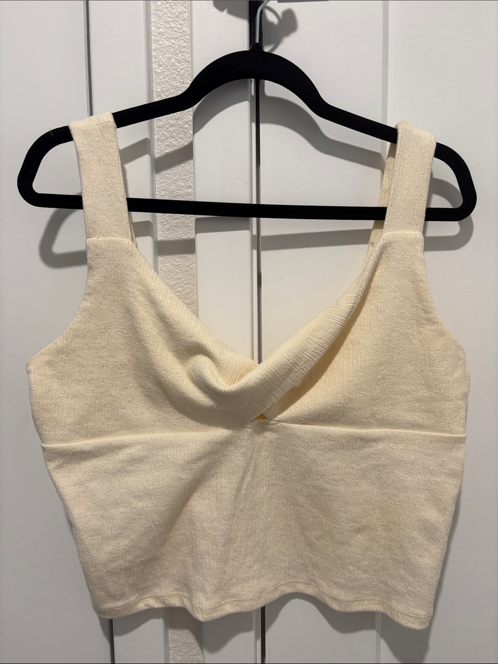 O’Neill Cream Knit Twist Front Crop Top